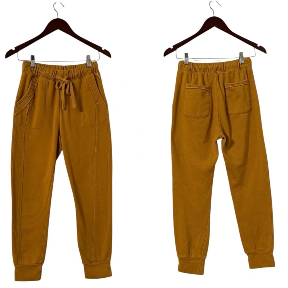 FREE PEOPLE FP MOVEMENT Mustard Fleece Sweatpants Joggers
